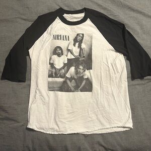 Nirvana Black and White Ringer Tee